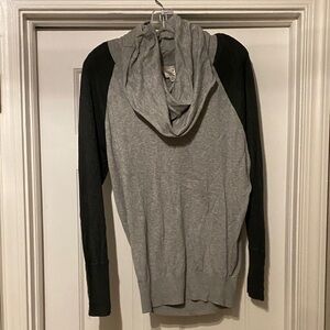 Ruby Moon Gray and Black Cowl Neck Sweater